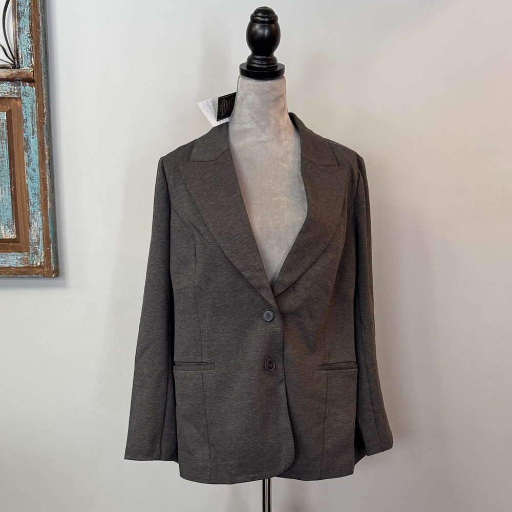 DG2 by Diane Gilman classic Gray Blazer NWT L